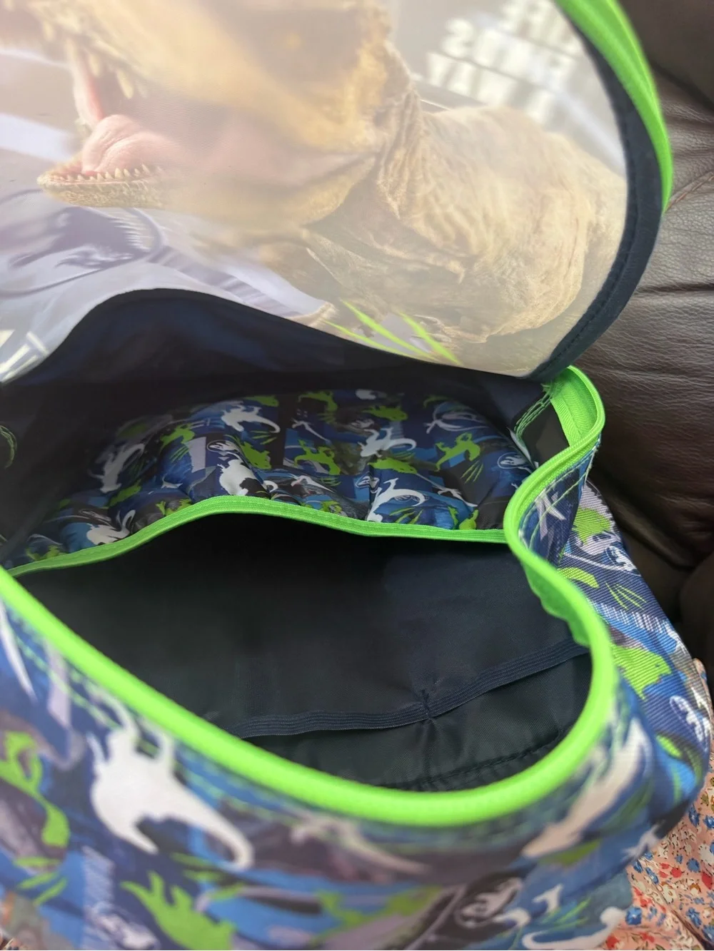 Jurassic World / Jurassic Park Kids Dinosaur Backpack – Blue & Lime Green T-Rex